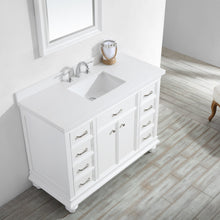 Load image into Gallery viewer, Vinnova Charlotte 48&quot; Vanity in White with Carrara Quartz Stone Top Without Mirror- Vinnova
