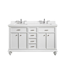 Load image into Gallery viewer, Vinnova Charlotte 60&quot; Double Vanity in White with Carrara Quartz Stone Top Without Mirror- Vinnova