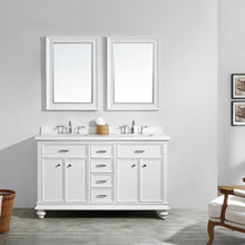 Load image into Gallery viewer, Vinnova Charlotte 60&quot; Double Vanity in White with Carrara Quartz Stone Top With Mirror- Vinnova
