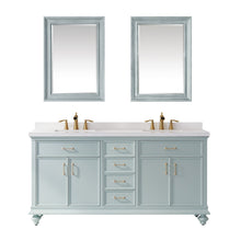 Load image into Gallery viewer, Vinnova Charlotte 72&quot; Vanity in Finnish Green with Carrara White Composite Stone Countertop With Mirror- Vinnova