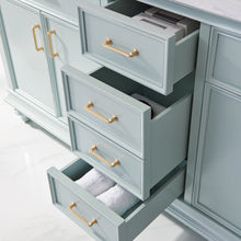 Load image into Gallery viewer, Vinnova Charlotte 72&quot; Vanity in Finnish Green with Carrara White Composite Stone Countertop With Mirror- Vinnova