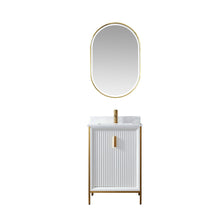 Load image into Gallery viewer, Vinnova Granada 24&quot; Vanity in White with White Composite Grain Stone Countertop With Mirror- Vinnova