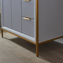 Load image into Gallery viewer, Vinnova Granada 36" Vanity in Paris Grey with White Composite Grain Stone Countertop With Mirror- Vinnova