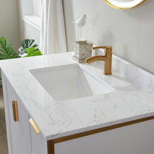 Load image into Gallery viewer, Vinnova Granada 36" Vanity in White with White Composite Grain Stone Countertop With Mirror- Vinnova