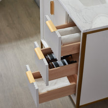 Load image into Gallery viewer, Vinnova Granada 36" Vanity in White with White Composite Grain Stone Countertop With Mirror- Vinnova