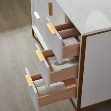 Load image into Gallery viewer, Vinnova Granada 48&quot; Vanity in White with White Composite Grain Stone Countertop With Mirror- Vinnova