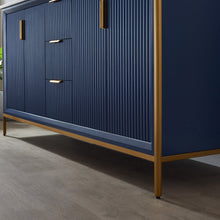 Load image into Gallery viewer, Vinnova Granada 72&quot; Vanity in Royal Blue with White Composite Grain Stone Countertop With Mirror- Vinnova