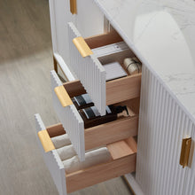 Load image into Gallery viewer, Vinnova Granada 72&quot; Vanity in White with White Composite Grain Stone Countertop With Mirror- Vinnova