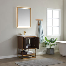 Load image into Gallery viewer, Vinnova Donostia 24&quot; Vanity in Walnut with Ceramic under-mount Sink With Mirror- Vinnova