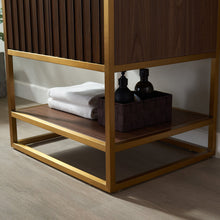 Load image into Gallery viewer, Vinnova Donostia 24&quot; Vanity in Walnut with Ceramic under-mount Sink With Mirror- Vinnova