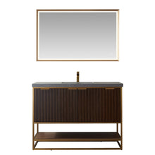 Load image into Gallery viewer, Vinnova Donostia 48&quot; Vanity in Walnut with Grey Composite Armani limestone board stone countertop With Mirror- Vinnova