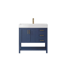 Load image into Gallery viewer, Vinnova Pavia 36” Single Vanity in Royal Blue with Acrylic under-mount Sink Without Mirror- Vinnova