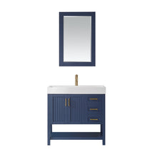 Load image into Gallery viewer, Vinnova Pavia 36” Single Vanity in Royal Blue with Acrylic under-mount Sink With Mirror- Vinnova