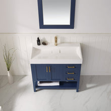Load image into Gallery viewer, Vinnova Pavia 36” Single Vanity in Royal Blue with Acrylic under-mount Sink Without Mirror- Vinnova