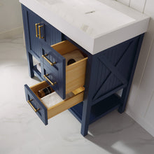 Load image into Gallery viewer, Vinnova Pavia 36” Single Vanity in Royal Blue with Acrylic under-mount Sink With Mirror- Vinnova