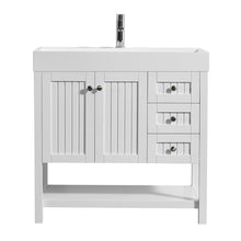 Load image into Gallery viewer, Vinnova Pavia 36” Single Vanity in White with Acrylic under-mount Sink Without Mirror- Vinnova