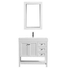Load image into Gallery viewer, Vinnova Pavia 36” Single Vanity in White with Acrylic under-mount Sink With Mirror- Vinnova