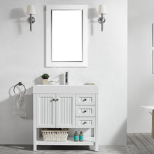 Load image into Gallery viewer, Vinnova Pavia 36” Single Vanity in White with Acrylic under-mount Sink With Mirror- Vinnova