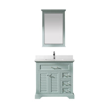 Load image into Gallery viewer, Vinnova Lorna 36&quot; Single Vanity in Finnish Green and Composite Carrara White Stone Countertop With Mirror- Vinnova