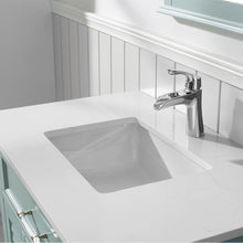 Load image into Gallery viewer, Vinnova Lorna 36" Single Vanity in Finnish Green and Composite Carrara White Stone Countertop Without Mirror- Vinnova