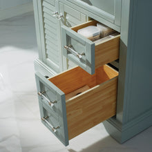 Load image into Gallery viewer, Vinnova Lorna 36&quot; Single Vanity in Finnish Green and Composite Carrara White Stone Countertop With Mirror- Vinnova