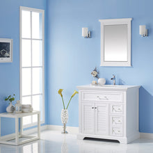 Load image into Gallery viewer, Vinnova Lorna 36" Single Vanity in White and Composite Carrara White Stone Countertop Without Mirror- Vinnova