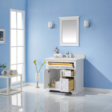 Load image into Gallery viewer, Vinnova Lorna 36&quot; Single Vanity in White and Composite Carrara White Stone Countertop With Mirror- Vinnova