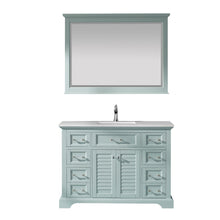 Load image into Gallery viewer, Vinnova Lorna 48&quot; Single Vanity in Finnish Green and Composite Carrara White Stone Countertop With Mirror- Vinnova