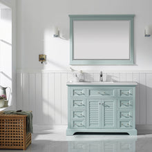Load image into Gallery viewer, Vinnova Lorna 48&quot; Single Vanity in Finnish Green and Composite Carrara White Stone Countertop With Mirror- Vinnova