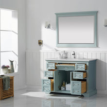 Load image into Gallery viewer, Vinnova Lorna 48&quot; Single Vanity in Finnish Green and Composite Carrara White Stone Countertop Without Mirror- Vinnova