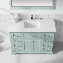 Load image into Gallery viewer, Vinnova Lorna 48&quot; Single Vanity in Finnish Green and Composite Carrara White Stone Countertop Without Mirror- Vinnova