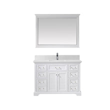 Load image into Gallery viewer, Vinnova Lorna 48&quot; Single Vanity in White and Composite Carrara White Stone Countertop With Mirror- Vinnova