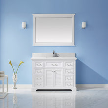 Load image into Gallery viewer, Vinnova Lorna 48&quot; Single Vanity in White and Composite Carrara White Stone Countertop With Mirror- Vinnova