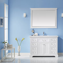 Load image into Gallery viewer, Vinnova Lorna 48&quot; Single Vanity in White and Composite Carrara White Stone Countertop Without Mirror- Vinnova