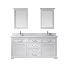 Load image into Gallery viewer, Vinnova Lorna 72&quot; Double Vanity in Finnish Green and Composite Carrara White Stone Countertop With Mirror- Vinnova