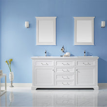 Load image into Gallery viewer, Vinnova Lorna 72&quot; Double Vanity in Finnish Green and Composite Carrara White Stone Countertop Without Mirror- Vinnova