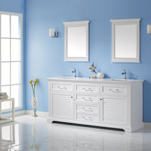 Load image into Gallery viewer, Vinnova Lorna 72&quot; Double Vanity in Finnish Green and Composite Carrara White Stone Countertop Without Mirror- Vinnova