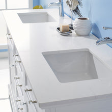 Load image into Gallery viewer, Vinnova Lorna 72&quot; Double Vanity in Finnish Green and Composite Carrara White Stone Countertop Without Mirror- Vinnova