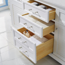 Load image into Gallery viewer, Vinnova Lorna 72&quot; Double Vanity in Finnish Green and Composite Carrara White Stone Countertop With Mirror- Vinnova