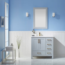 Load image into Gallery viewer, Vinnova Shannon 36" Single Vanity in Paris Grey and Composite Carrara White Stone Countertop Without Mirror- Vinnova
