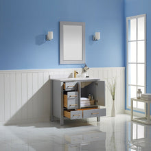 Load image into Gallery viewer, Vinnova Shannon 36&quot; Single Vanity in Paris Grey and Composite Carrara White Stone Countertop With Mirror- Vinnova