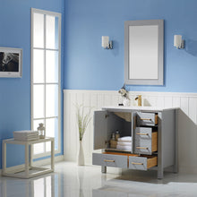 Load image into Gallery viewer, Vinnova Shannon 36" Single Vanity in Paris Grey and Composite Carrara White Stone Countertop Without Mirror- Vinnova