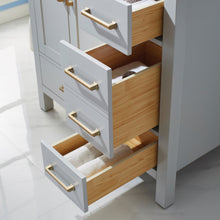 Load image into Gallery viewer, Vinnova Shannon 36&quot; Single Vanity in Paris Grey and Composite Carrara White Stone Countertop With Mirror- Vinnova