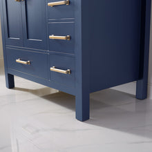 Load image into Gallery viewer, Vinnova Shannon 36" Single Vanity in Royal Blue and Composite Carrara White Stone Countertop Without Mirror- Vinnova