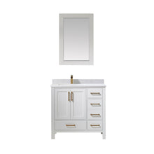 Load image into Gallery viewer, Vinnova Shannon 36&quot; Single Vanity in White and Composite Carrara White Stone Countertop With Mirror- Vinnova