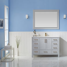 Load image into Gallery viewer, Vinnova Shannon 48&quot; Single Vanity in Paris Grey and Composite Carrara White Stone Countertop Without Mirror- Vinnova