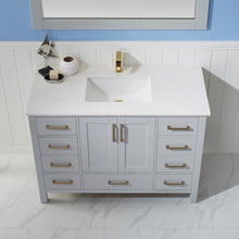 Load image into Gallery viewer, Vinnova Shannon 48&quot; Single Vanity in Paris Grey and Composite Carrara White Stone Countertop Without Mirror- Vinnova