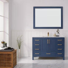 Load image into Gallery viewer, Vinnova Shannon 48&quot; Single Vanity in Royal Blue and Composite Carrara White Stone Countertop Without Mirror- Vinnova