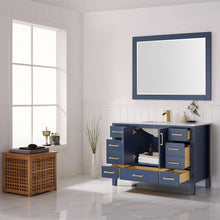 Load image into Gallery viewer, Vinnova Shannon 48&quot; Single Vanity in Royal Blue and Composite Carrara White Stone Countertop Without Mirror- Vinnova