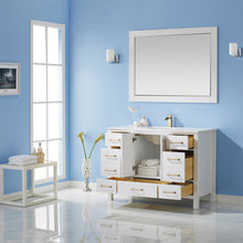 Load image into Gallery viewer, Vinnova Shannon 48&quot; Single Vanity in White and Composite Carrara White Stone Countertop Without Mirror- Vinnova